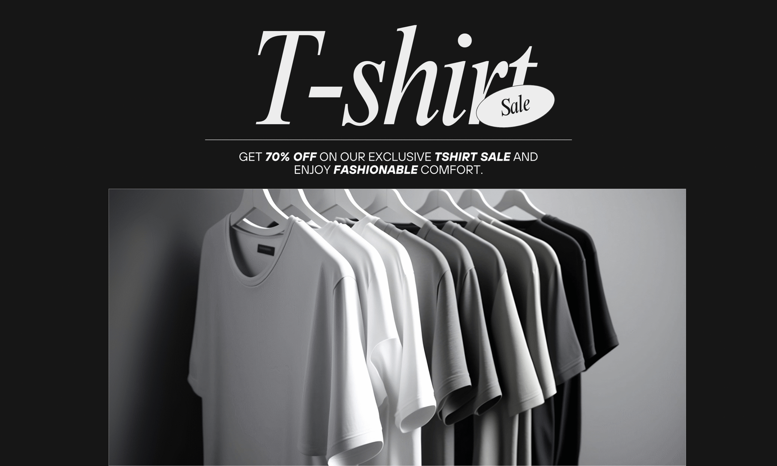 black and white simple t shirt sale instagram post (1500 x 1080 px) (1000 x 600 mm)